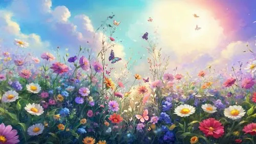 meadow in pastel,flower meadow,flower field,flowering meadow,field of flowers,summer meadow,blanket of flowers,sea of flowers,flower background,blooming field,meadow flowers,flowers field,butterfly ba