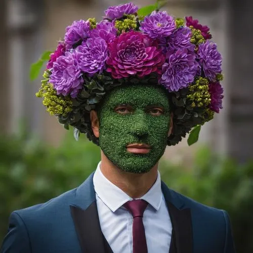 flower head gentleman,arcimboldi,balayogi,arcimboldo,brocoli broccolli,herbed,flower hat,grassman,perroncel,flowerhead,fellaini,houseleek,brocco,kale,mandragora,head of lettuce,verduras,juglandaceae,k