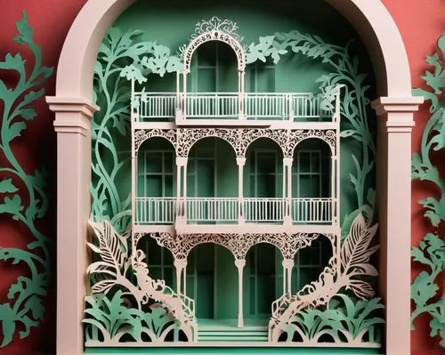 facade painting,karchner,peranakan,balconies,art deco ornament,balcony,art nouveau frame,house painting,art deco frame,peranakans,ornamentation,italianate,victorian,driehaus,model house,wrought iron,window with shutters,victoriana,decorative frame,art deco,Unique,Paper Cuts,Paper Cuts 10