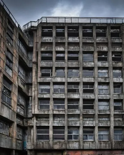 scampia,multi storey car park,dereliction,heygate,disused,cardross,derelict,block of flats,hashima,industrial ruin,brutalist,multistory,dilapidation,brutalism,sanatoriums,ballymun,abandoned building,parkade,gunkanjima,cumbernauld,Illustration,Black and White,Black and White 18