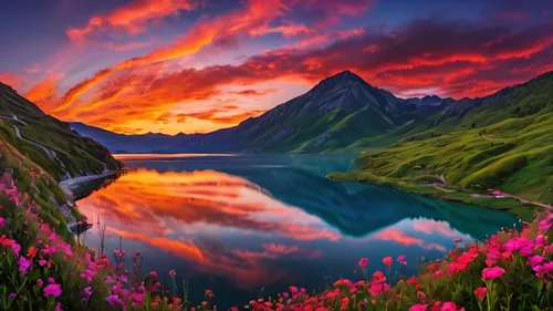 splendid colors,beautiful landscape,incredible sunset over the lake,alpine lake,beautiful lake,landscapes beautiful,mountain sunrise,nature wallpaper,nature landscape,alpine landscape,bernese highlands,landscape background,windows wallpaper,alpine sunset,mountain landscape,colorful background,nzealand,beautiful nature,landscape mountains alps,mountain lake,Photography,General,Natural