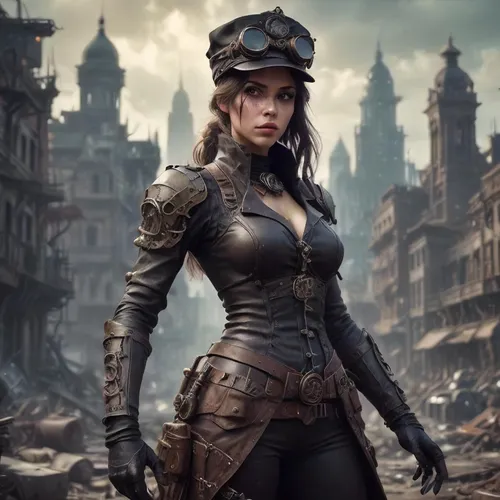 steampunk,aveline,postapocalyptic,aphra,isabela,alita,kittani,lehzen,barsoom,bulletgirl,helsing,steampunk gears,caitlyn,ilsa,johanna,romanoff,yorac,beckinsale,wastelands,full hd wallpaper