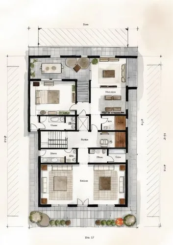 USE SKETCH STYLE FOR PLAN PRESENTATION,a plan is shown for a small apartment,floorplan home,floorplans,habitaciones,house floorplan,floorplan,floor plan,Illustration,Paper based,Paper Based 07