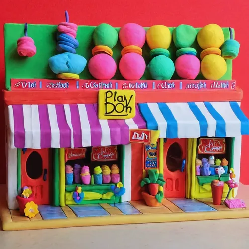 """Souvenir shop"" original fine art by Víctor Tristante",children's playhouse,playhouse,play-doh,play doh,play tower,playschool,playset,toy store,play yard,toy box,play dough,toy block,puppet theatre