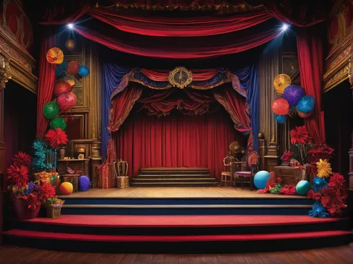 puppet theatre,theater curtain,circus stage,stage curtain,theater curtains,theatre curtains,theater stage,circus tent,theatre stage,circus show,theater,stage design,theatre,theatrical,red balloons,theatrical property,circus,the stage,pitman theatre,ballroom,Conceptual Art,Fantasy,Fantasy 30