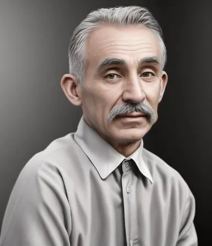 an old man with greying hair and mustache is shown in this portrait,mirzoyev,zahidov,kudayev,akhmadov,karamarko,khambiyev,Common,Common,Natural