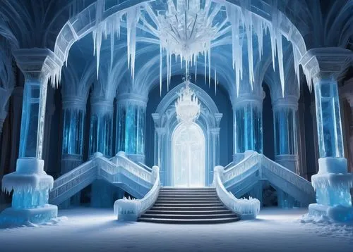 ice castle,hall of the fallen,ice queen,the snow queen,icewind,thingol,eternal snow,frozen,refrozen,ice princess,patronus,jotunheim,frozen ice,ice cave,white rose snow queen,deepfreeze,valar,elsa,ice crystal,snow house,Art,Artistic Painting,Artistic Painting 08