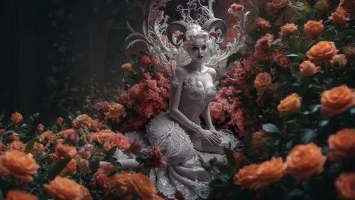 the sleeping rose,rosarium,noble roses,fallen petals,porcelain rose,flora,scent of roses,fallen flower,floral greeting,throne,falling flowers,with roses,elven flower,photomanipulation,rusalka,kahila garland-lily,way of the roses,rosebushes,the throne,amaryllis