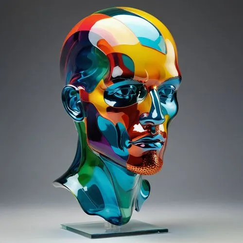 polychromed,3d man,3d figure,skull sculpture,hirst,human head,Art,Classical Oil Painting,Classical Oil Painting 15