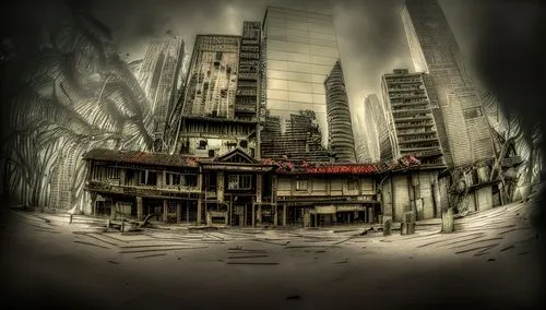 horror dream, depressed mood, Abandon, mist, tiled ,abandoned place,lost place,post-apocalyptic landscape,lostplace,post apocalyptic,destroyed city,abandoned places,derelict,lost places,post-apocalyps