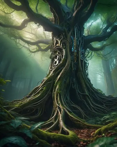 celtic tree,mirkwood,elven forest,forest tree,yggdrasil,ents,aaaa,druidism,magic tree,druidic,the roots of trees,ent,aaa,arboreal,cernunnos,tree and roots,forest background,dryad,tree of life,fangorn,Conceptual Art,Sci-Fi,Sci-Fi 03