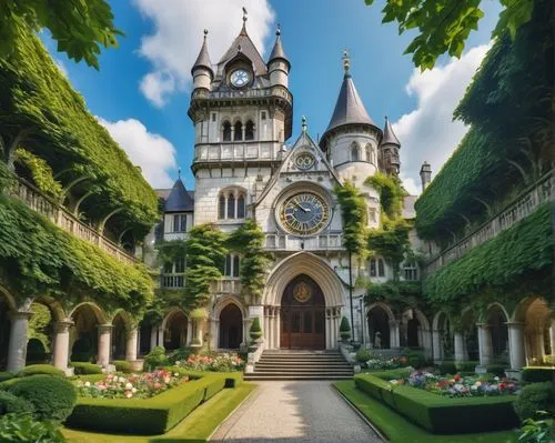 fairy tale castle sigmaringen,zelenay,aachen cathedral,fairy tale castle,fairytale castle,dunrobin castle,pierrefonds,solesmes,notre dame,vienna's central cemetery,rouen,lisieux,chateaux,michel brittany monastery,loire,monastery garden,carnavalet,france,gothic church,notredame de paris,Illustration,Realistic Fantasy,Realistic Fantasy 19