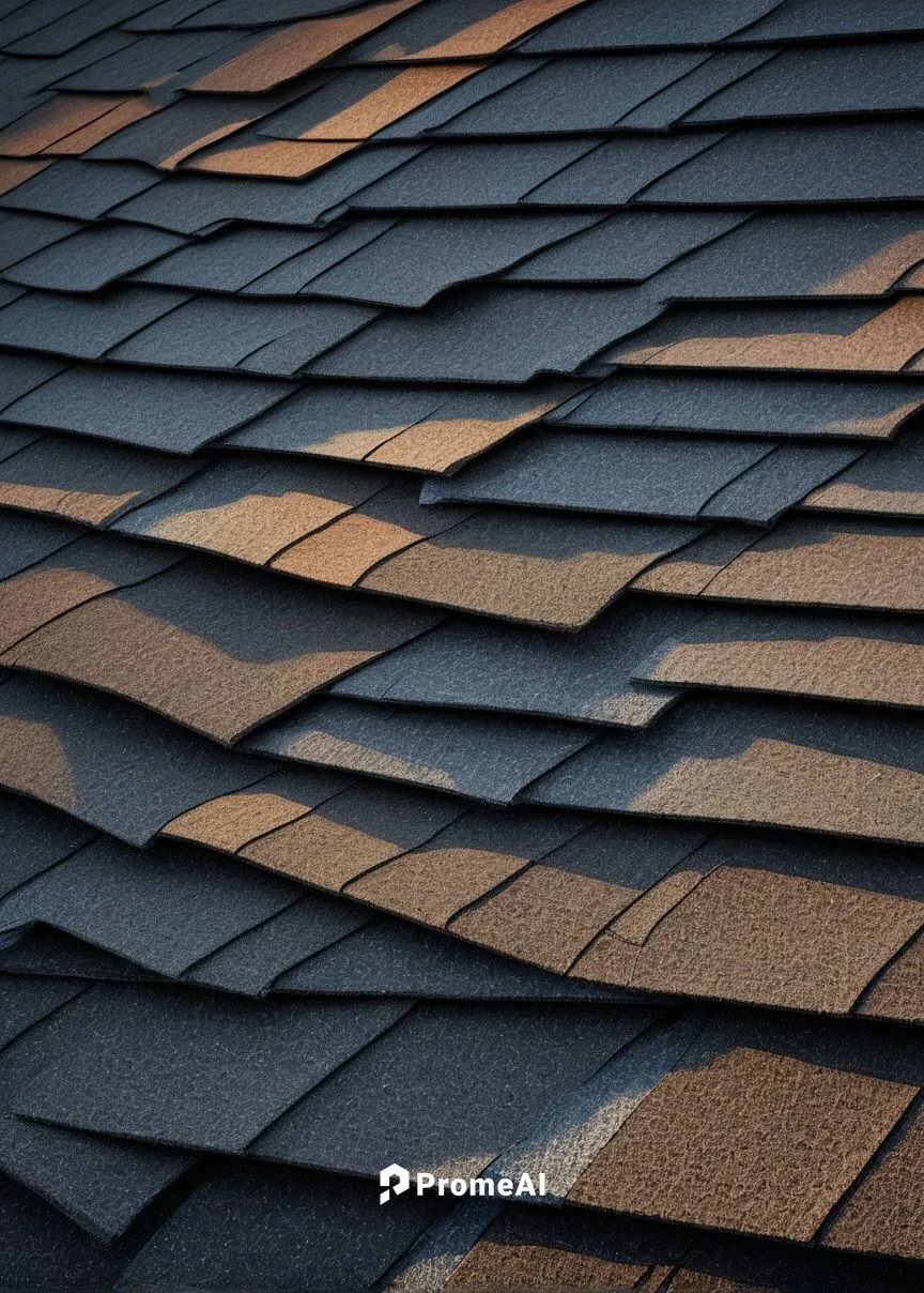 Lowes architectural roofing shingles, residential building, modern house, gray asphalt shingles, textured surface, detailed ridges, slight curvature, overlapping rows, subtle shadows, afternoon sunlig