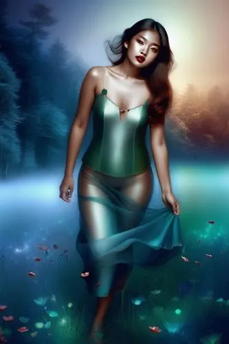 fantasy picture,naiad,mermaid background,amphitrite,water nymph,fantasy woman,Illustration,Realistic Fantasy,Realistic Fantasy 37