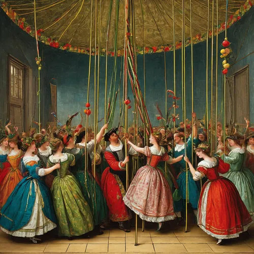 folk-dance,dancers,singers,carolers,carol singers,church choir,kristbaum ball,procession,chorus,folk dance,sint rosa festival,the carnival of venice,fête,concert dance,maypole,choral,musical ensemble,celebration of witches,christmas carols,performers,Art,Classical Oil Painting,Classical Oil Painting 17