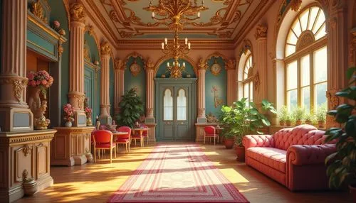 ornate room,victorian room,royal interior,hallway,ballroom,grandeur,ritzau,conservatory,breakfast room,orangery,enfilade,entrance hall,rococo,palladianism,corridor,orangerie,sitting room,mikhailovsky,baroque,europe palace,Photography,General,Realistic