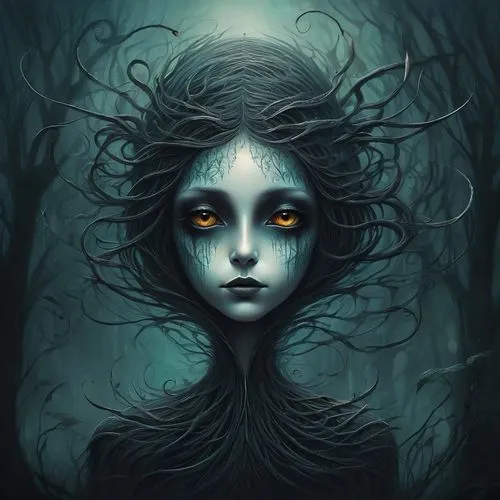 fathom,unseelie,llorona,naiad,leota,dryad,mystical portrait of a girl,siren,orona,undine,narcosis,persephone,isoline,medusa,deep sea,depths,deepsea,dark art,morwen,the enchantress,Illustration,Realistic Fantasy,Realistic Fantasy 02