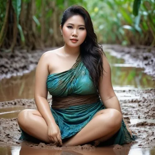 vietnamese woman,mud,messy,chubby,sexy,asian girl