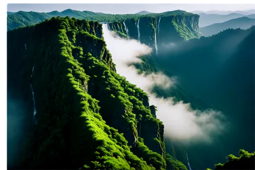 mountainous landscape,koolau,mountain slope,green waterfall,harau,japanese mountains,cherrapunji,mountain landscape,nilgiri,guizhou,huangshan,thamarassery,mountainside,nilgiris,machupicchu,kodaikanal,savanes,tianchi,cliffsides,uttarakhand,Illustration,Japanese style,Japanese Style 10