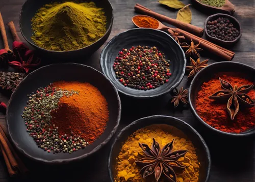 Imagine a fantasy world where magical spices give people extraordinary powers.,colored spices,indian spices,spices,five-spice powder,spice mix,herbs and spices,culinary herbs,ayurveda,spice market,med