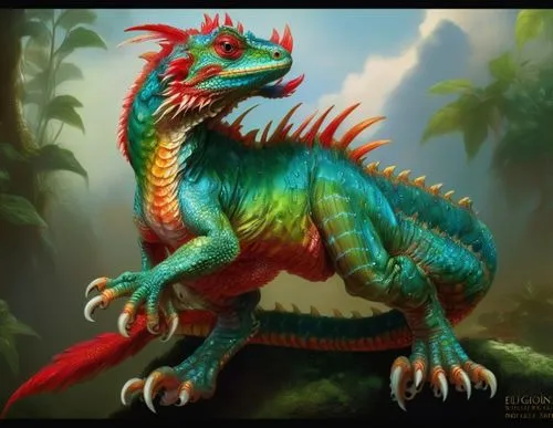 forest dragon,painted dragon,chinese water dragon,saurian,cynorhodon,emerald lizard,green dragon,draconic,dragon lizard,landmannahellir,basilisk,chinese dragon,dragon design,eastern water dragon,iguanidae,dragon of earth,pachycephalosaurus,dragon li,dragon,dinosaruio,Conceptual Art,Fantasy,Fantasy 05