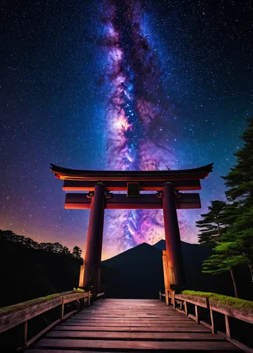 japan's three great night views,astronomy,japan landscape,milkyway,beautiful japan,milky way,starry sky,nara prefecture,the milky way,japanese shrine,universe,torii,japan,kyoto,night sky,astronomical,japanese background,starscape,the night sky,nightsky,Art,Classical Oil Painting,Classical Oil Painting 38