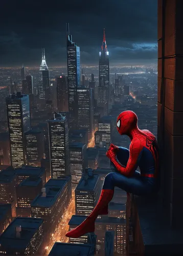 superhero background,spider-man,spiderman,spider man,the suit,above the city,full hd wallpaper,daredevil,cg artwork,dark suit,manhattan,concept art,digital compositing,web,webs,evening city,hd wallpaper,the city,marvels,spider bouncing,Art,Classical Oil Painting,Classical Oil Painting 41