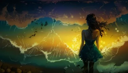 xxxholic,amano,rahxephon,mermaid silhouette,escaflowne,alfheim,Illustration,Abstract Fantasy,Abstract Fantasy 19