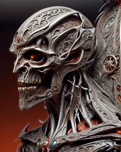 scrap sculpture,skeletonized,alien warrior,yoshimitsu,skull sculpture,kotal,oderus,skull statue,metal figure,skriker,nosgoth,toshimitsu,grimlord,vanitas,avp,nekron,vecna,gotrek,garrison,skelid