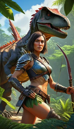 crocodile woman,ark,raptor,dino,saurian,missisipi aligator,iguania,dinosaruio,cynorhodon,prehistoric,scavenger,female warrior,game illustration,iguana,cg artwork,crocodile,iguanas,tyrannosaurus,aligator,game art,Art,Artistic Painting,Artistic Painting 20