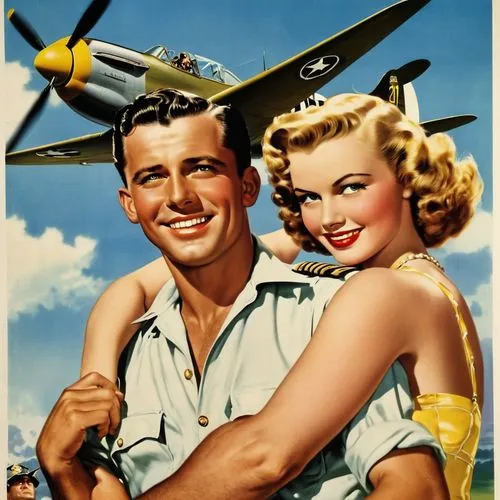 A Movie Poster about The Heroic „20th Fighter Group Boys“ (fat black letters highlightet in yellow) with their powerful „P-51 Mustang“ Fighter Aircraft blasting the enemy off the skies over Enemy Terr