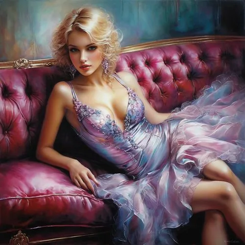 emile vernon,femininity,romantic portrait,art painting,oil painting on canvas,oil painting,blonde woman,relaxed young girl,marylyn monroe - female,tulle,italian painter,fantasy art,blond girl,young woman,eglantine,glamour girl,blonde girl,comely,dressmaker,fineart,Conceptual Art,Daily,Daily 32