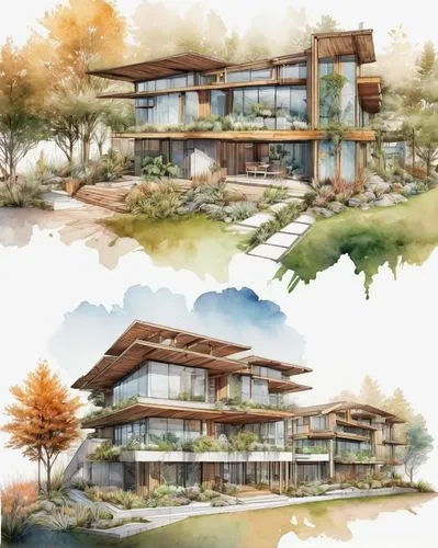 renderings,3d rendering,residencial,sketchup,revit,ecovillages,neutra,hovnanian,habitaciones,cohousing,landscape design sydney,garden elevation,cantilevers,landscape designers sydney,ecovillage,core renovation,landscaped,redevelop,villas,dunes house,Illustration,Paper based,Paper Based 13