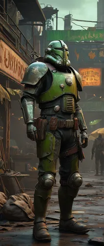 fallout4,fresh fallout,fallout,teenage mutant ninja turtles,patrol,boba fett,vendor,mercenary,enforcer,patrols,combat medic,centurion,mech,wasteland,fuze,michelangelo,infiltrator,reptillian,alien warrior,storm troops,Art,Classical Oil Painting,Classical Oil Painting 24