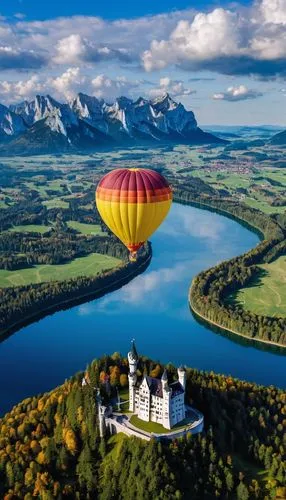 ballooning,balloon trip,balloon fiesta,irish balloon,floating over lake,bernese highlands,Conceptual Art,Fantasy,Fantasy 04