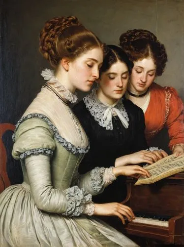 young women,children studying,pianoforte,pianola,chansonnier,noblewomen,quartette,clavichord,maidens,batoni,piano lesson,serenade,quartetto,sellers,two girls,meissonier,corday,troubadors,computadoras,foundresses,Art,Classical Oil Painting,Classical Oil Painting 44