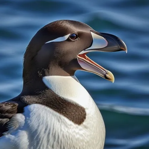 skomer,western striped albatros,guillemot,chinstrap penguin,guillemots,antarctic bird,laridae,albatrosses,eider,puffin,eiders,galliformes,subantarctic,a species of marine bird,razorbill,murres,piciformes,coraciiformes,anicetus,murrelet,Photography,General,Realistic