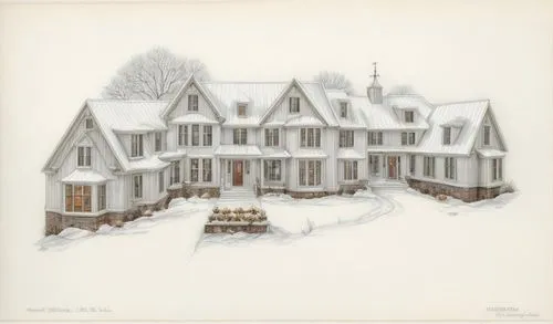 a drawing of a white house in the snow,adolfsson,houses clipart,marbletown,rowhouses,house drawing,kleinburg,Architecture,General,Brutalist,None