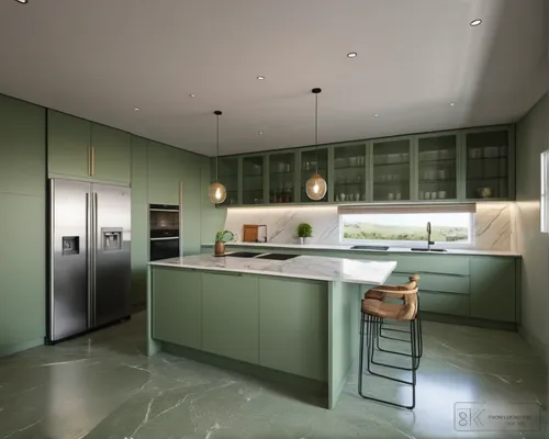 marble floor , sage green furniture
,kitchen design,modern kitchen interior,modern kitchen,kitchen interior,kitchen cabinet,modern minimalist kitchen,tile kitchen,under-cabinet lighting,kitchen counte