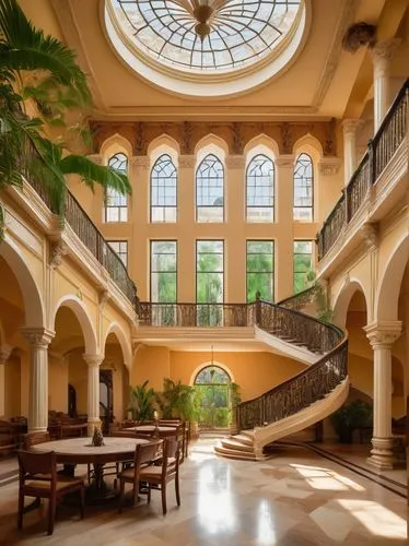 atriums,glyptotek,philbrook,fernbank,cochere,horniman,atrium,conservatory,inside courtyard,orangery,stanford university,holburne,wintergarden,peabody institute,kunstakademie,lecture hall,longwood,courtyards,treasure hall,archly,Art,Classical Oil Painting,Classical Oil Painting 39