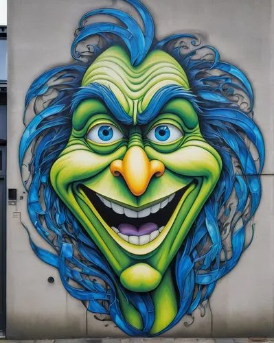 graffiti art,streetart,grafitti,grafitty,grafiti,lokportrait,street art,street artist,urban street art,joker,street artists,grin,basler fasnacht,jester,wall paint,cheshire,graffiti,st patrick's day smiley,green goblin,einstein,Illustration,Retro,Retro 05