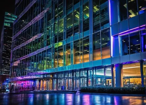 mediacityuk,luminato,toronto city hall,vdara,glass building,broadgate,enernoc,glass facades,o2 tower,glass facade,office buildings,difc,costanera center,rotana,bkc,invesco,city at night,toronto,colored lights,urbis,Art,Artistic Painting,Artistic Painting 42