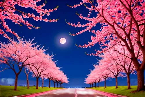 sakura trees,japanese sakura background,cherry blossom tree-lined avenue,cherry trees,sakura background,hanami,sakura tree,japanese cherry trees,the cherry blossoms,sakura blossom,cherry blossoms,takato cherry blossoms,sakura blossoms,cherry blossom,sakura cherry tree,cherry blossom tree,blooming trees,magnolia trees,japanese cherry blossoms,sakura cherry blossoms,Illustration,Retro,Retro 08