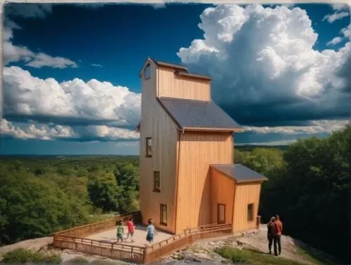 fire tower,observation tower,lookout tower,pilgrimage chapel,wooden church,the observation deck