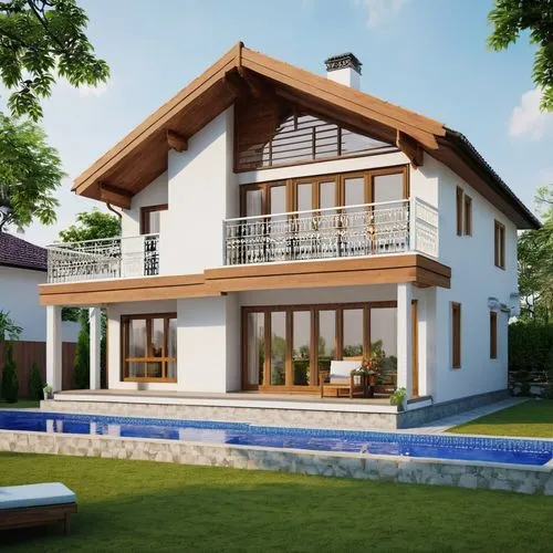 holiday villa,modern house,3d rendering,build by mirza golam pir,wooden house,exterior decoration,villa,residential house,smart home,traditional house,chalet,floorplan home,two story house,beautiful home,pool house,render,private house,luxury property,house shape,house drawing,Photography,General,Realistic