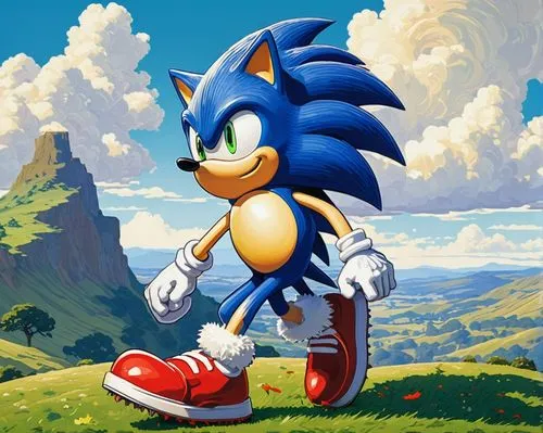 sonic the hedgehog,sega,hedgehog,echidna,sega genesis,hedgehog child,young hedgehog,april fools day background,png image,blue shoes,tails,sega mega drive,would a background,cartoon video game background,shoes icon,cg artwork,shoe,edit icon,run,art background,Illustration,Paper based,Paper Based 23