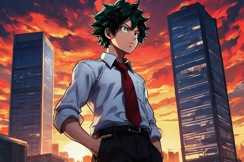 my hero academia,dusk background,fire background,wiz,anime boy,would a background,tie,jin deui,anime cartoon,cg artwork,ren,ceo,hero,ganai,business man,billionaire,greed,portrait background,determination,attorney,Photography,Fashion Photography,Fashion Photography 23