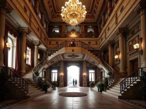 crown palace,entrance hall,hallway,residenz,cochere,semperoper,foyer,nemacolin,kunsthistorisches museum,enfilade,emirates palace hotel,entranceway,peterhof palace,entranceways,uffizi,europe palace,baglione,corridor,corridors,royal interior