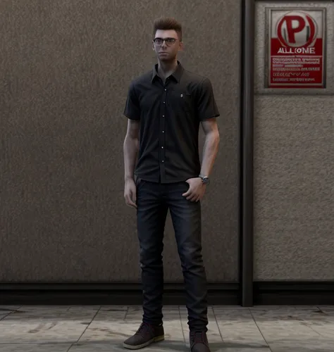 Realistic Allone,standing man,men's wear,man's fashion,beatnik,men clothes,tall man,a pedestrian,pedestrian,cargo pants,male model,a uniform,blue-collar worker,stylish boy,male person,white-collar wor