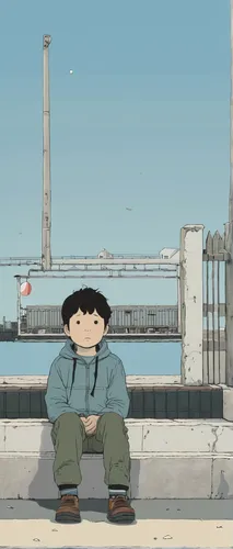 sakana,refinery,submarine,matsuno,docks,chemical plant,man on a bench,recess,shirakami-sanchi,osomatsu,the waterfront,lonely child,animated cartoon,2d,empty factory,the pollution,dock,animation,odaiba,pollution,Illustration,Vector,Vector 10